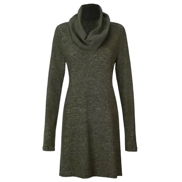 Cabi Dress Solace Heather Olive Fleece Knit - Picture 3 of 10